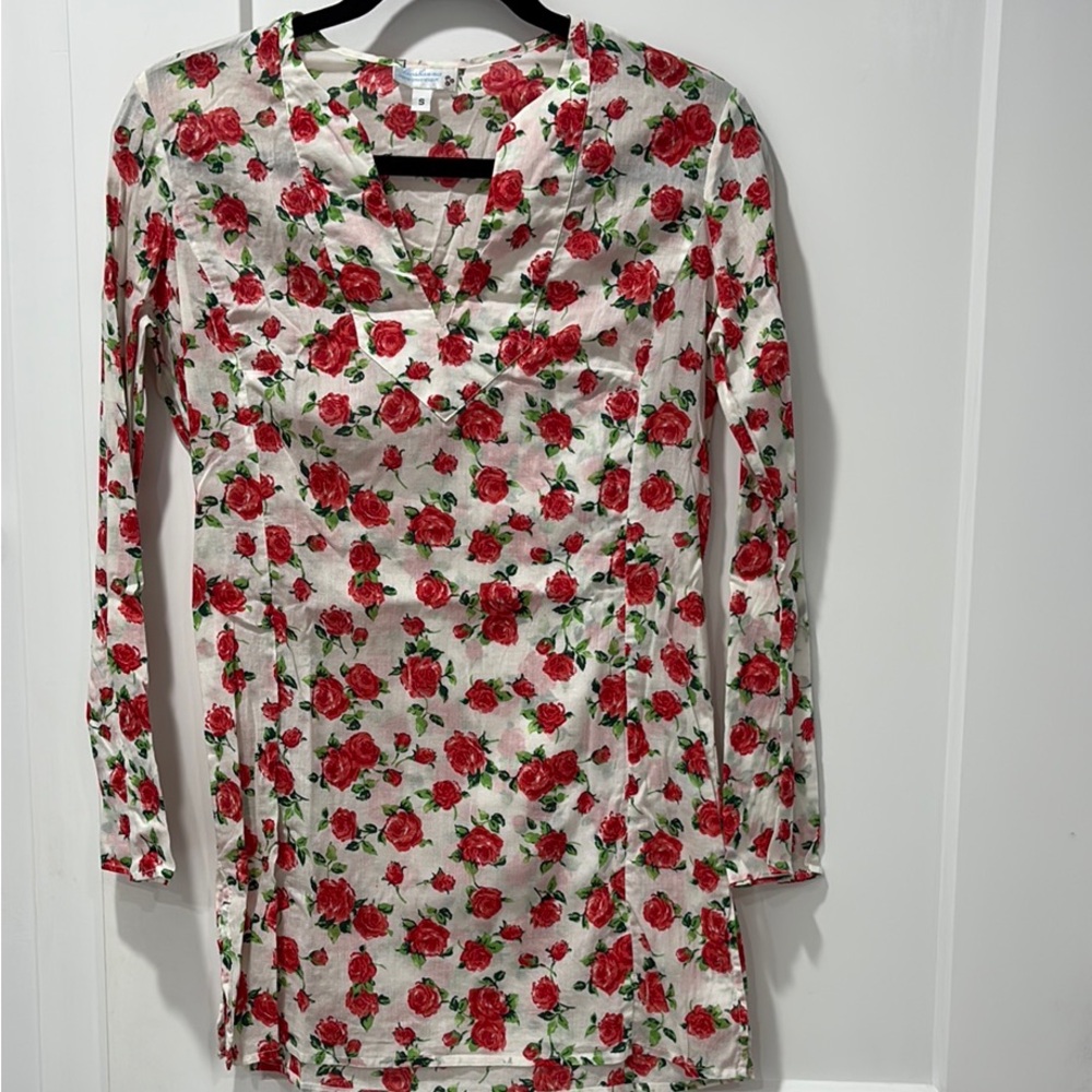 Shoshanna Floral Fitted Blouse White Cream